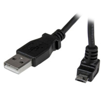 Micro-USB-Kabel - A zu Mikro B gewinkelt 90 nach oben - 1 m - Schwarz