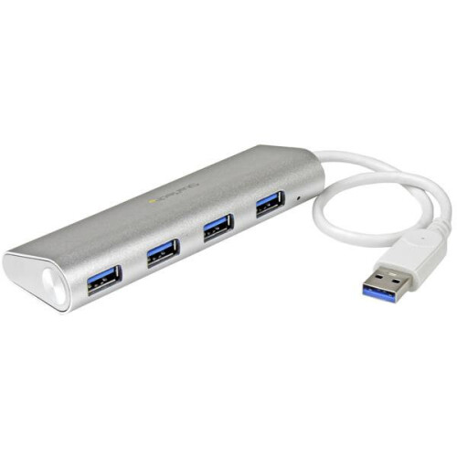 StarTech.com HUB - STARTECH.COM - ST43004UA - Hub USB 3.0 compacto de 4 puertos en aluminio con cable integrado
