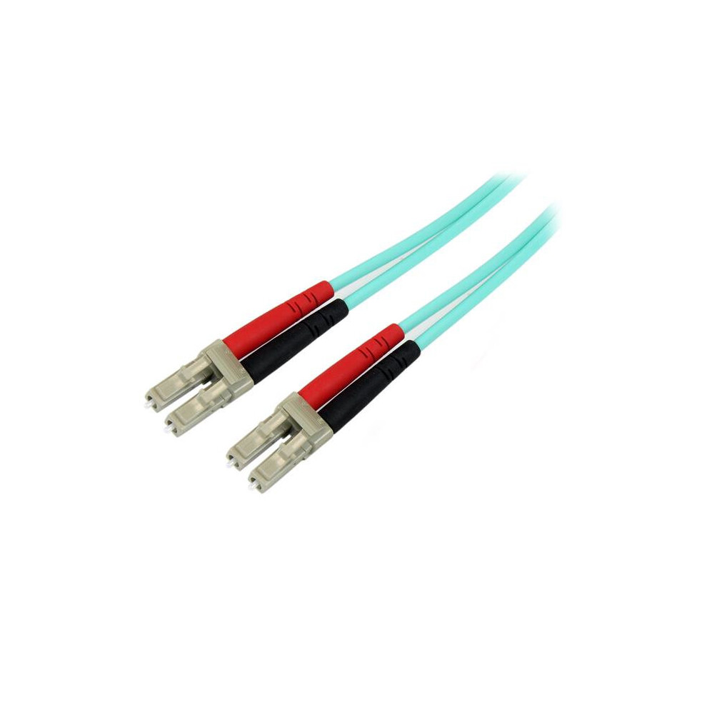 Startech.com Aqua Om4 Duplex Multimode Fiber Optic Cable - 100 Gb - 50/125 - Lszh - Lc/Lc - 1 M