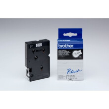 Cinta de etiquetadora Brother P-Touch TC-201 - 12mm - Negro sobre Blanco - Compatible con PT-15, PT-20, PT-6