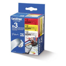 Käytävä nauha - BROTHER - TZe 31M3 - Musta punaisella - 3 rullaa - 1,2 cm x 8 m