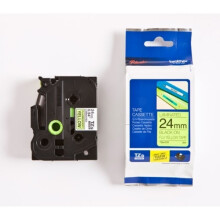 BROTHER - Bande fluorescente TZeC51 - Noir sur jaune - 2,4 cm x 5 m
