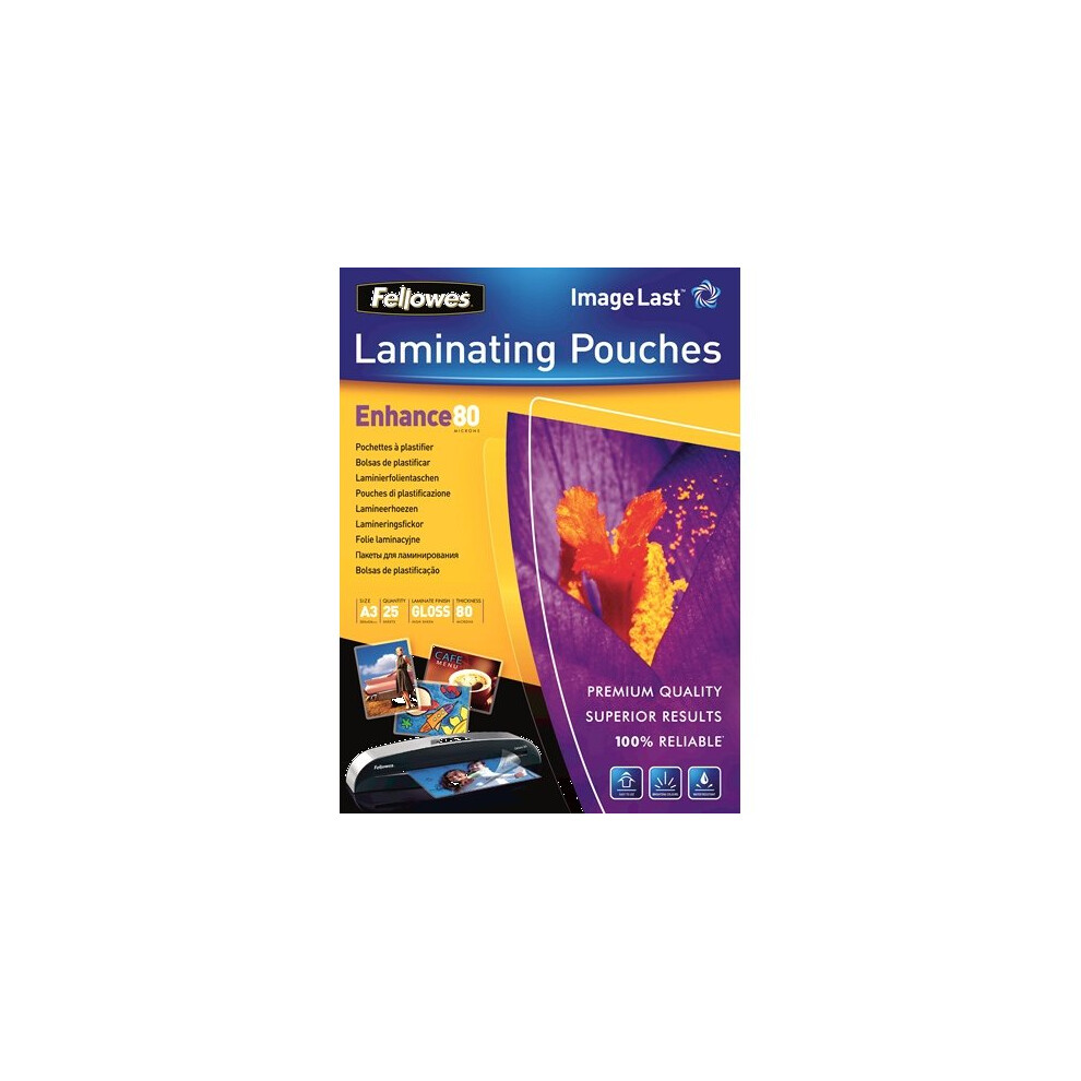 Fellowes Imagelast A3 80 Micron Laminating Pouch - 25 Pack