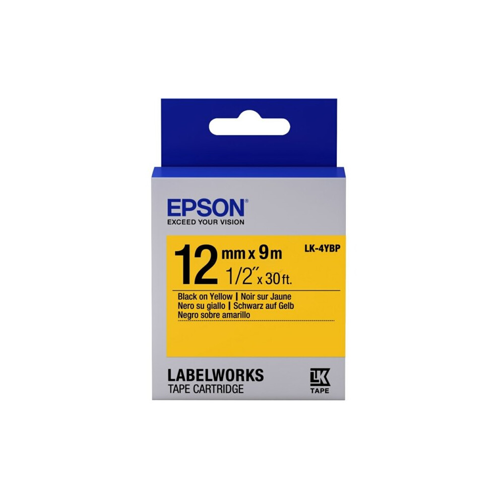 Epson C53S654008 (LK-4YBP) DirectLabel-etikettes, 12mm x 9m