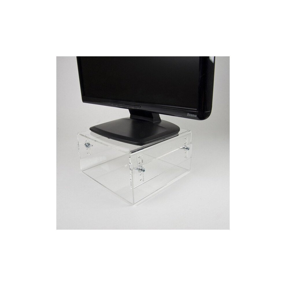 Newstar Height Adjustable Transparent Monitor Stand (Clear Acrylic)