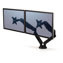 Verstelbare monitorbeugel voor 2 monitoren Fellowes Platinum Series Dual Arm - zwart aluminium - Schermgrootte: 10"-27"'