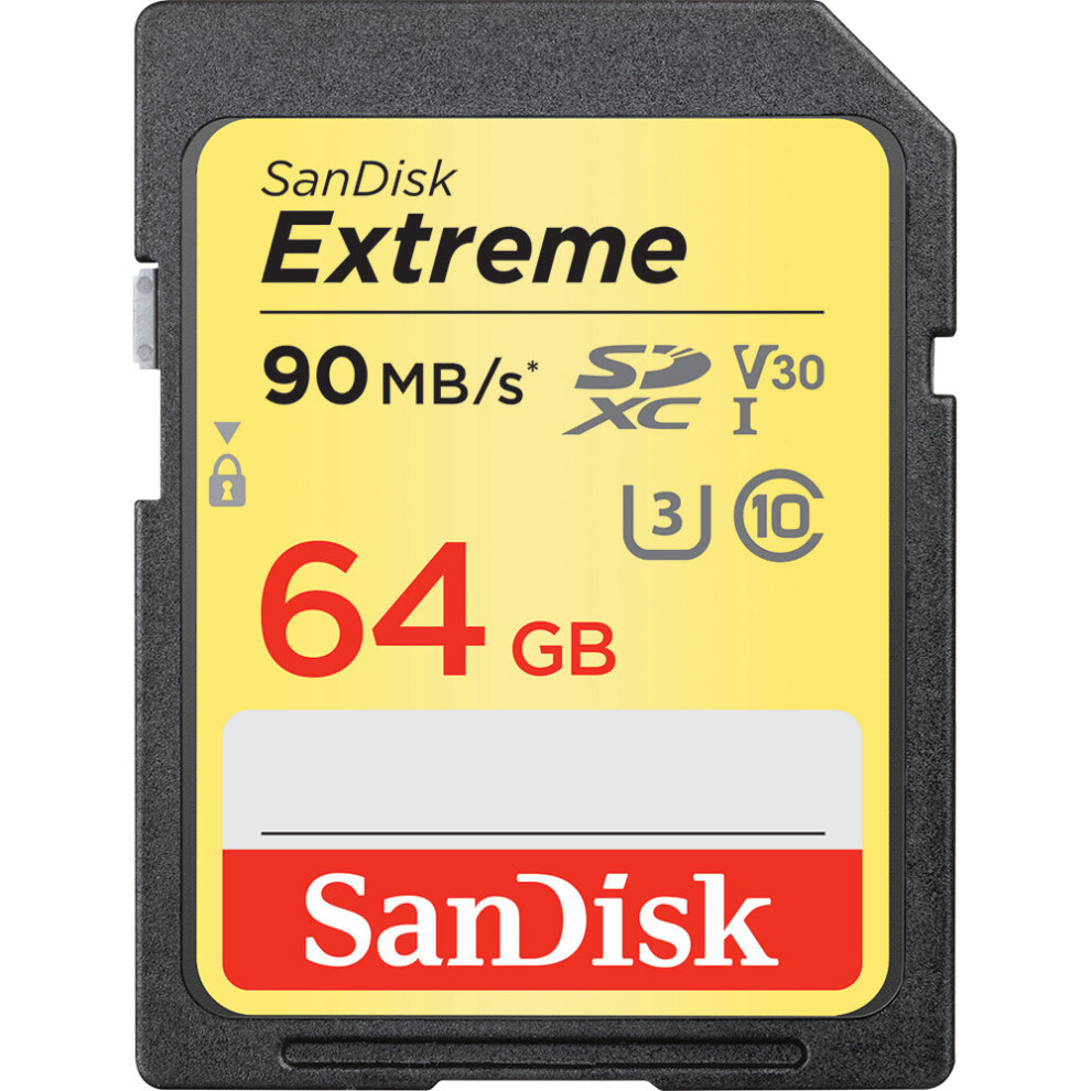 SanDisk Extreme 64GB SDXC Class 10 U3 V30 Memory Card