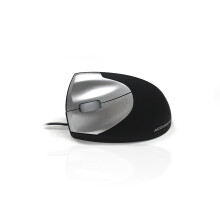 Accuratus MOU-UPRIGHT2LEFT Left-Handed Upright USB Mouse - Ergonomic 1600 DPI, Silver/Black