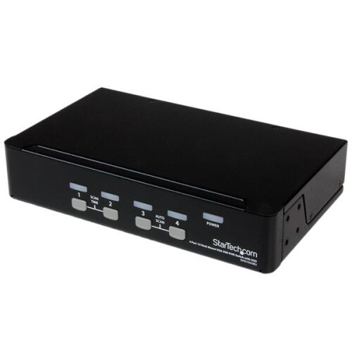 StarTech.com STARTECH Commutatore KVM 4 Porte VGA USB, Montaggio in Rack e OSD - Switch KVM - 1920x1440 - 4 Computer - 1 Utente
