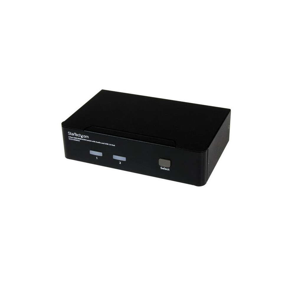 StarTech.com 2 Port USB HDMI KVM Switch with Audio and USB 2.0 Hub