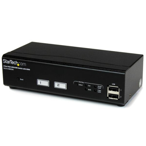 StarTech.com StarTech.com 2 Port USB VGA KVM Switch with DDM Fast Switching Technology and Cables
