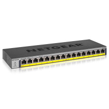 Commutatore Ethernet - NETGEAR - GS116PP - 16 Porte - PoE+ - Montaggio a muro, Rackabile