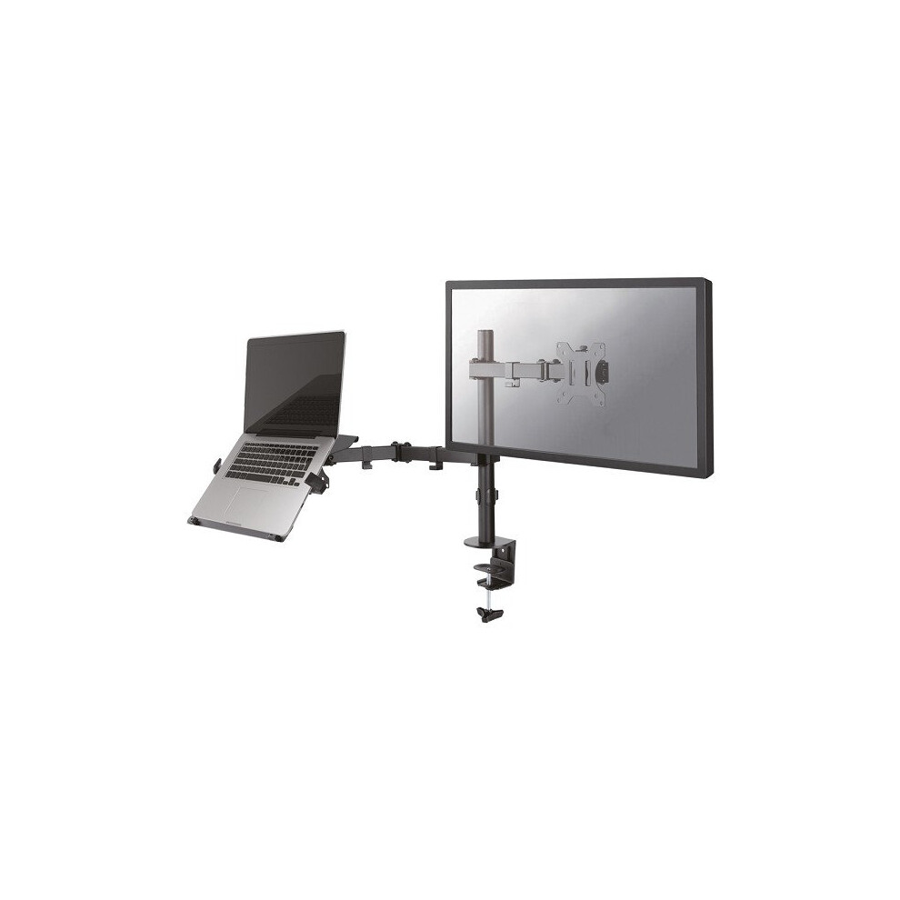 Newstar Full Motion And Desk Mount (Clamp) For 10-27 Monitor Screen And Laptop, Height Adjustable - Black 8717371446413
