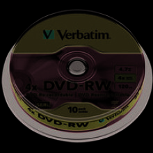 DVD-RW VERBATIM - Spindel 10 - 4x - 4.7 Go - Argento opaco