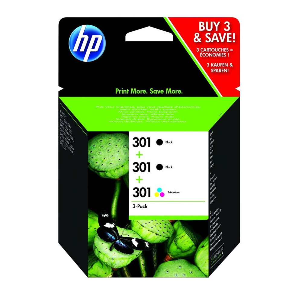 Hp E5y87ee (301) Printhead Multi Pack - 3-Pack For Deskjet, Officejet & Envy All-In-One Printers