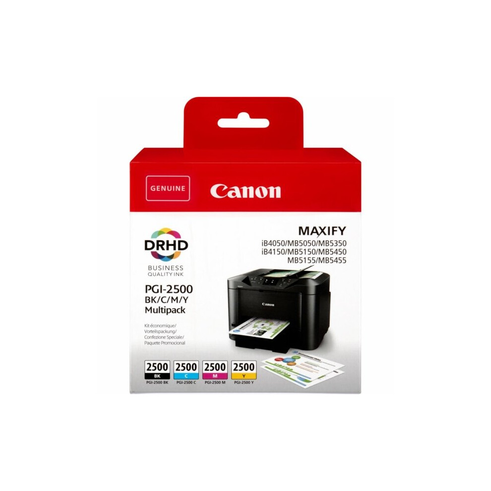 Canon 9290B004 (PGI-2500 BKCMY) Ink cartridge multi pack, 29,1ml + 3 x 9,6ml, Pack qty 4