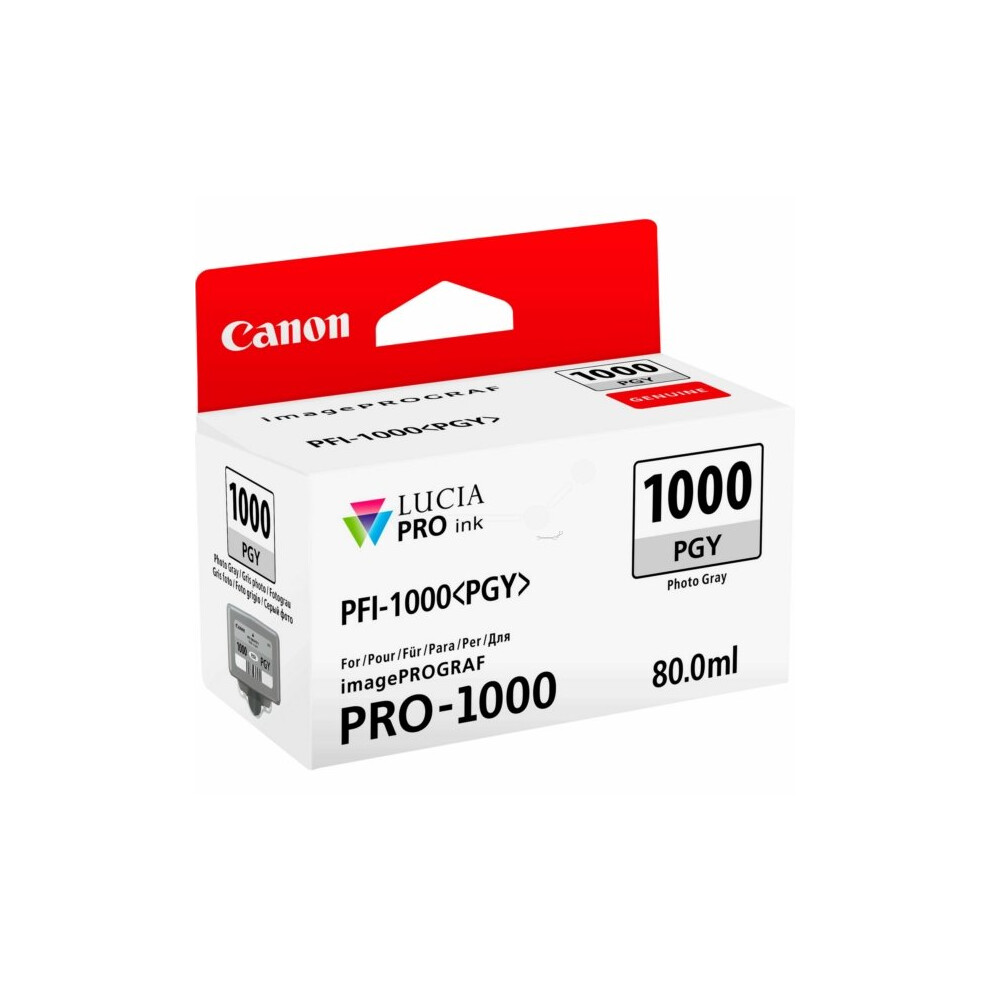 Canon 0553C001 (Pfi-1000 Pgy) Ink Cartridge 3.17K Pages, 80Ml Gray