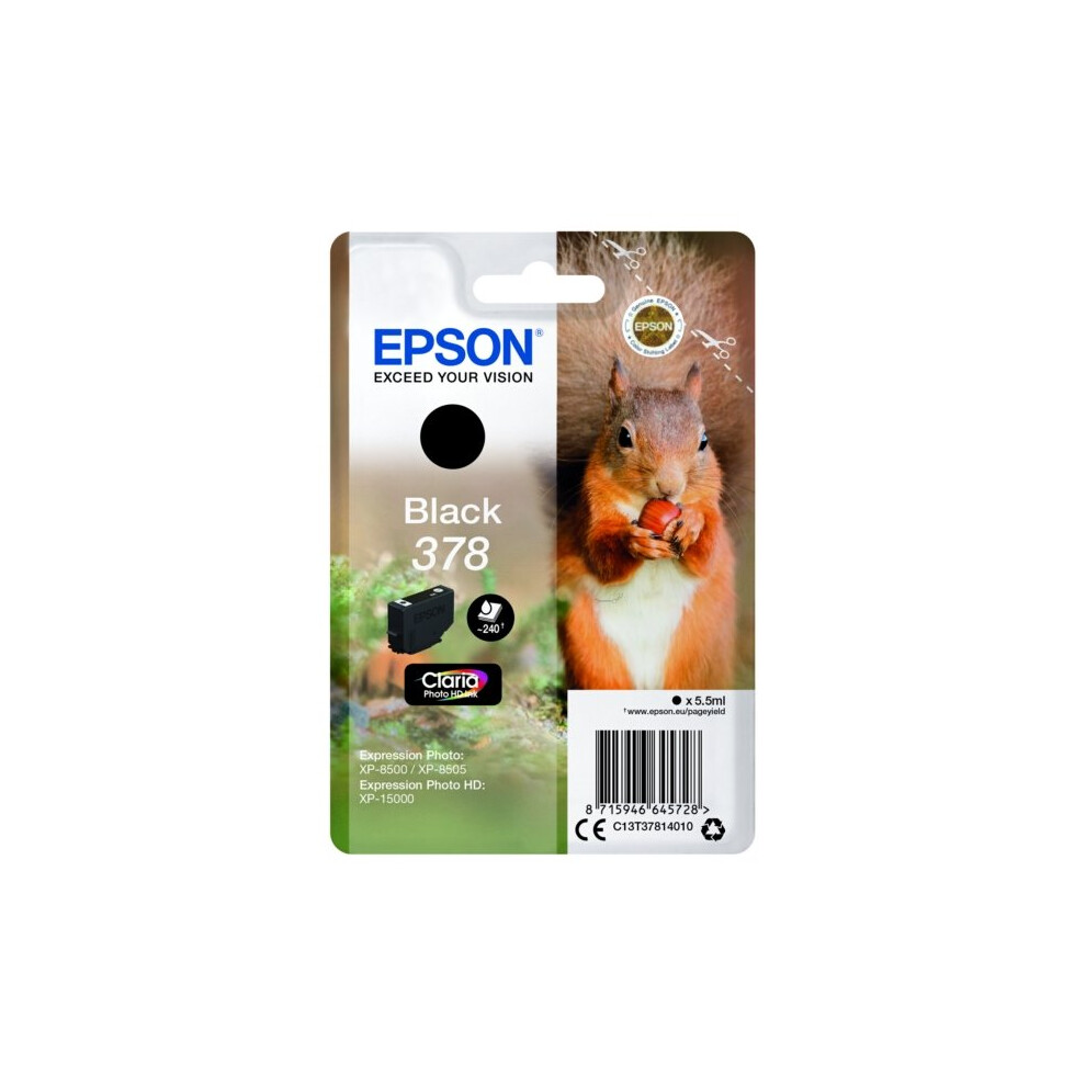 Epson Black 378 Original Claria Photo Hd Standard Capacity Ink Cartridge (Squirrel) - Image 16