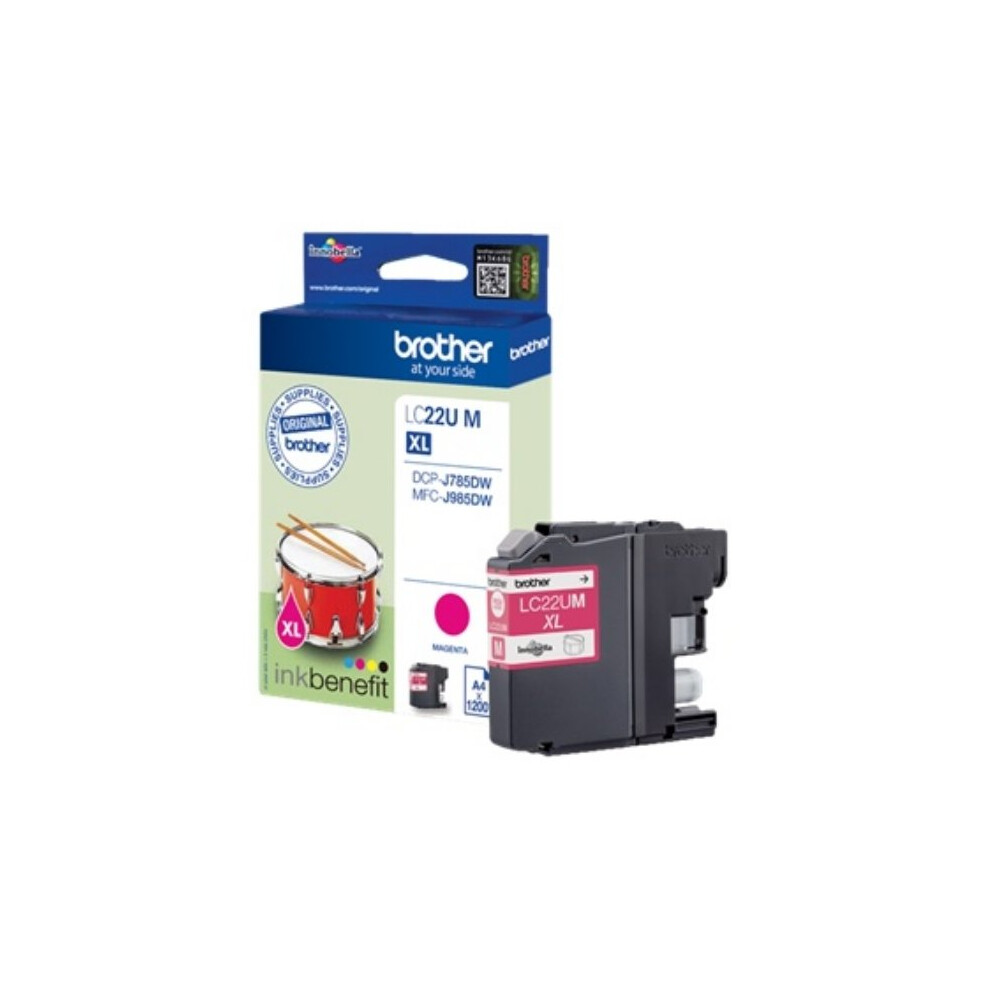 Brother Lc-22Um Ink Cartridge Magenta, 1.2K Pages Pink