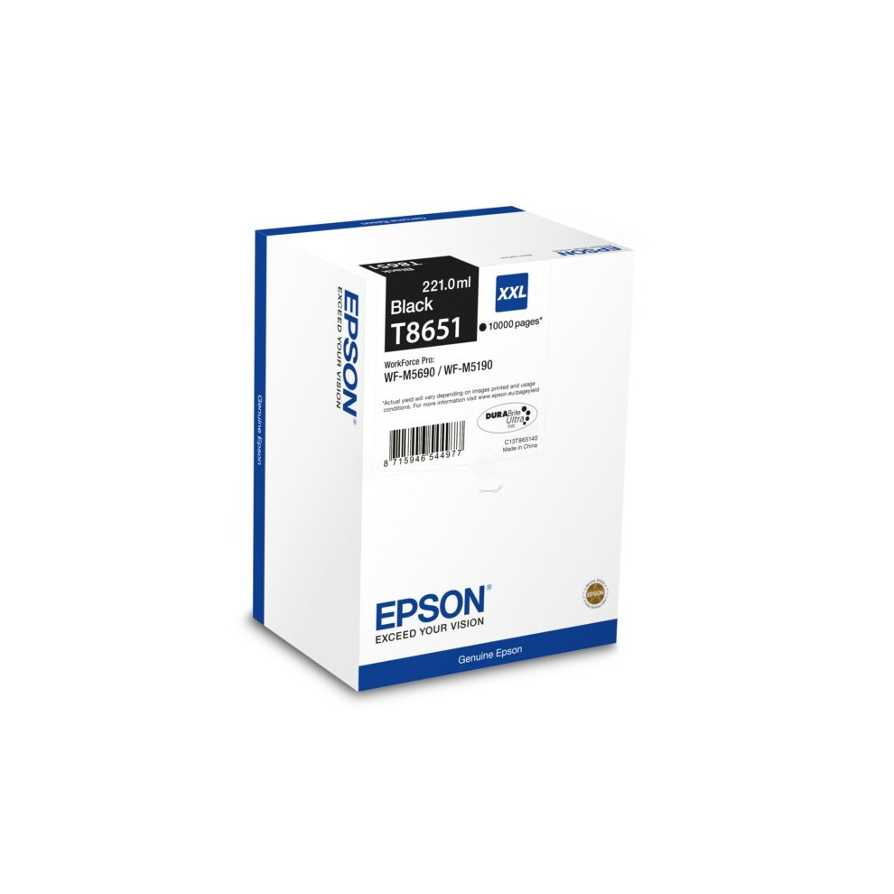 Epson C13t865140 (T8651) Ink Cartridge Black, 10K Pages, 221Ml