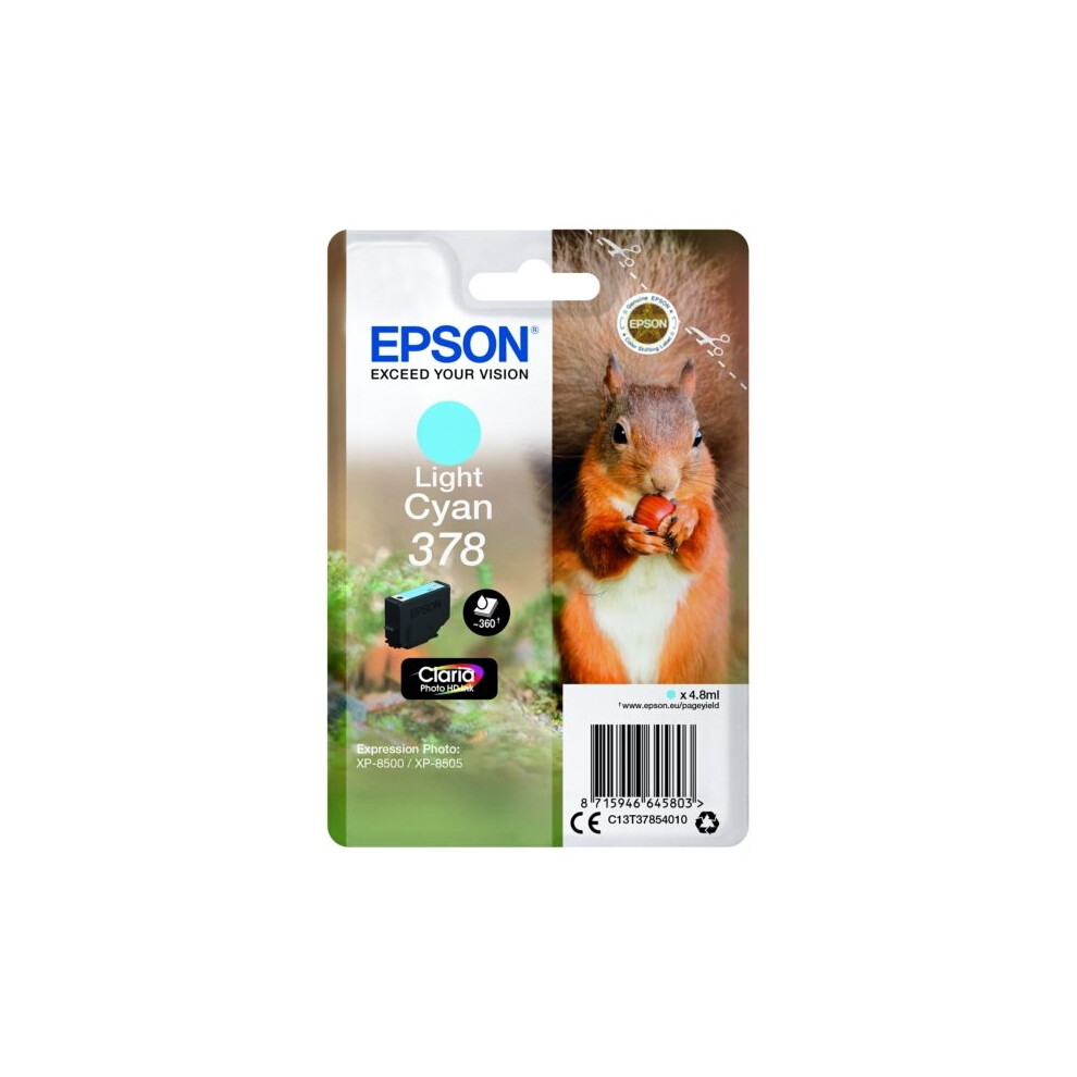 Epson Light/Cyan C13t37854010/378 Ink Cartridge 360 Pages 4.8Ml For E - Image 13