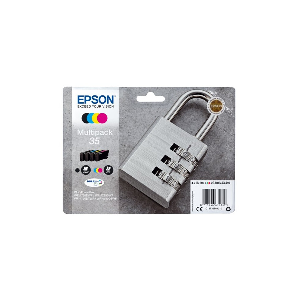 Epson 35 Padlock Black Cyan Magenta Yellow Standard Capacity Ink - Image 10