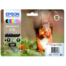 EPSON Multipack 378 Tintenpatrone - Eichhörnchen - Schwarz, Gelb, Cyan, Magenta, Hellmagenta, Hellblau