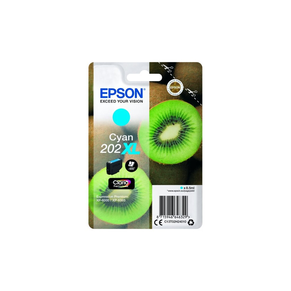 Epson Kiwi Singlepack Cyan 202XL Claria Premium Ink