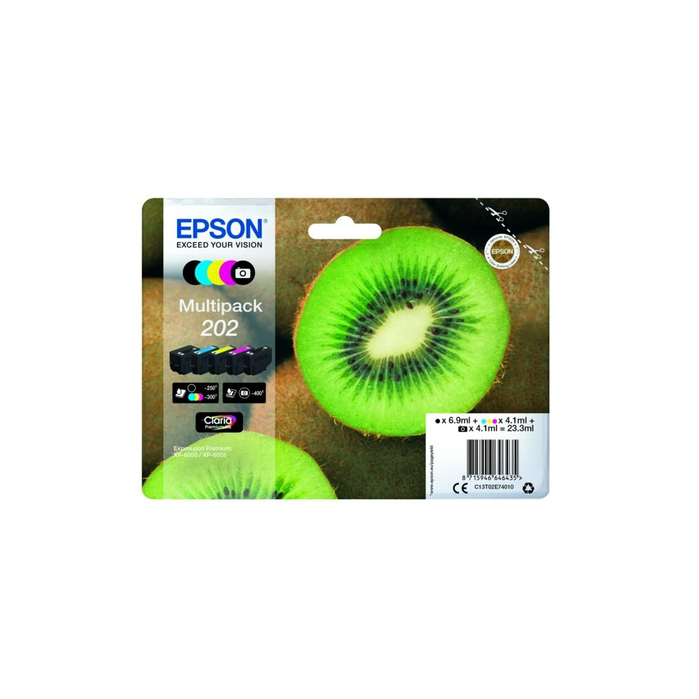 Epson C13T02E74010 (202) Ink cartridge multi pack, 6,9ml + 4x4,1ml, Pack qty 5