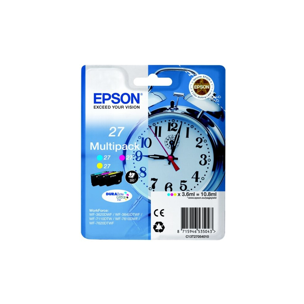 Genuine Epson 27 Cyan/Magenta/Yellow Multipack C13T27054012 - Image 11