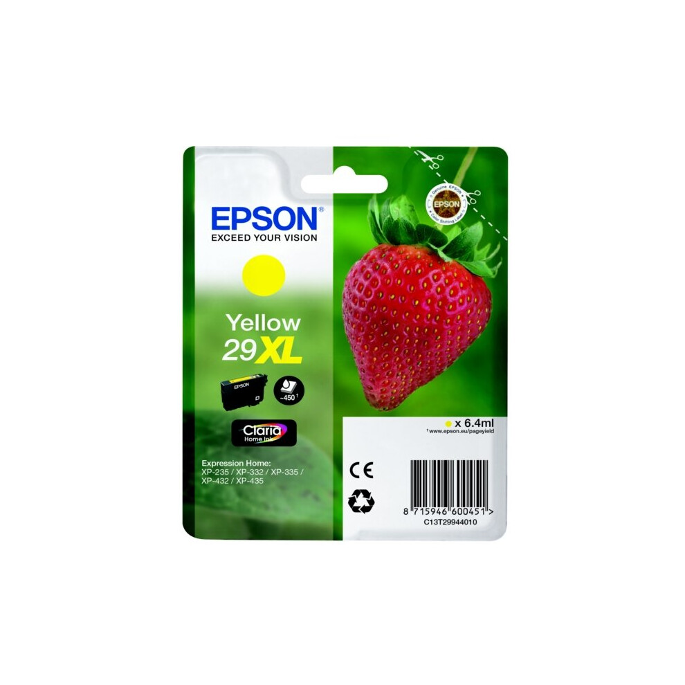 Epson C13T29944022 (29XL) Ink cartridge yellow, 450 pages, 6ml