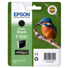 EPSON Pack mit 1 Fotokartusche T1591 - Schwarz - Für Stylus Photo R2000 - Standard 17 ml