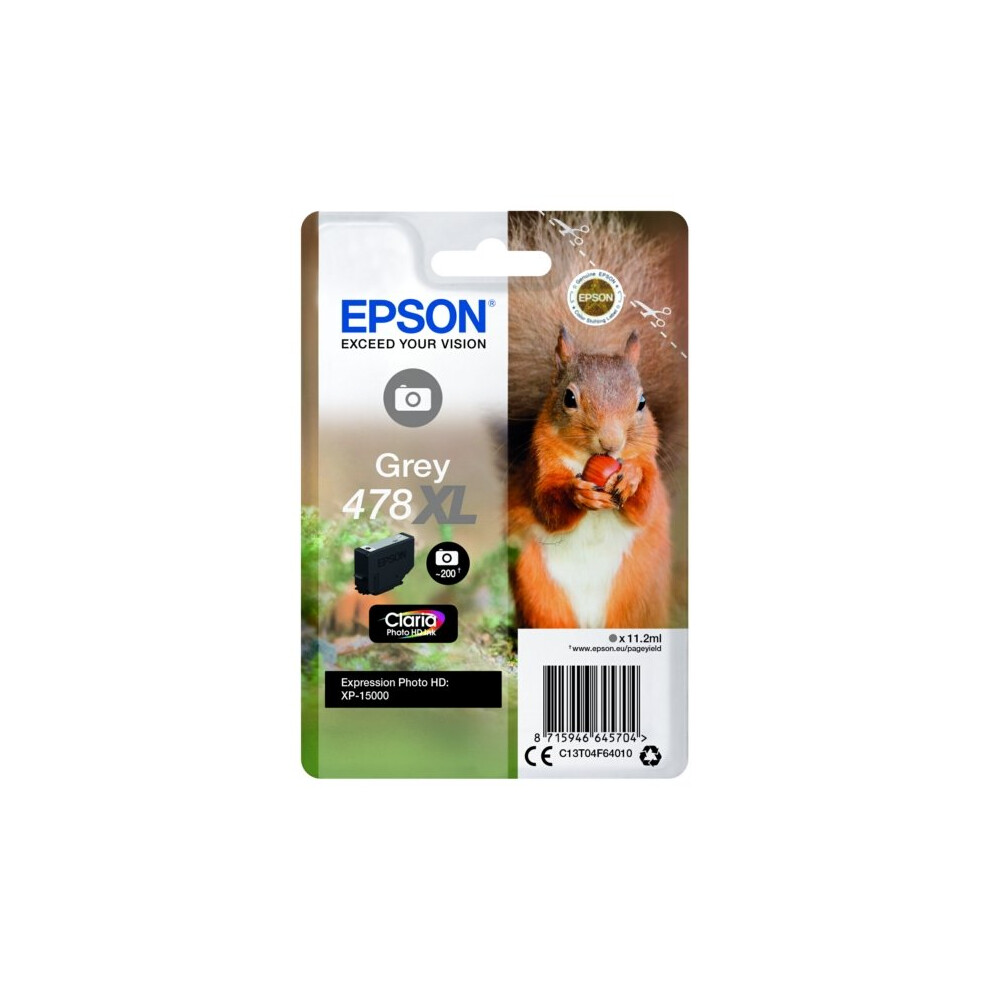 Epson Grey 478XL Original Claria Photo Hd High Capacity Ink Cartridge (Squirrel) - Image 12