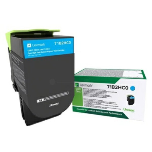 Cartucho de toner ciano Lexmark 71B2HC0 de longo rendimento, programa de devolução