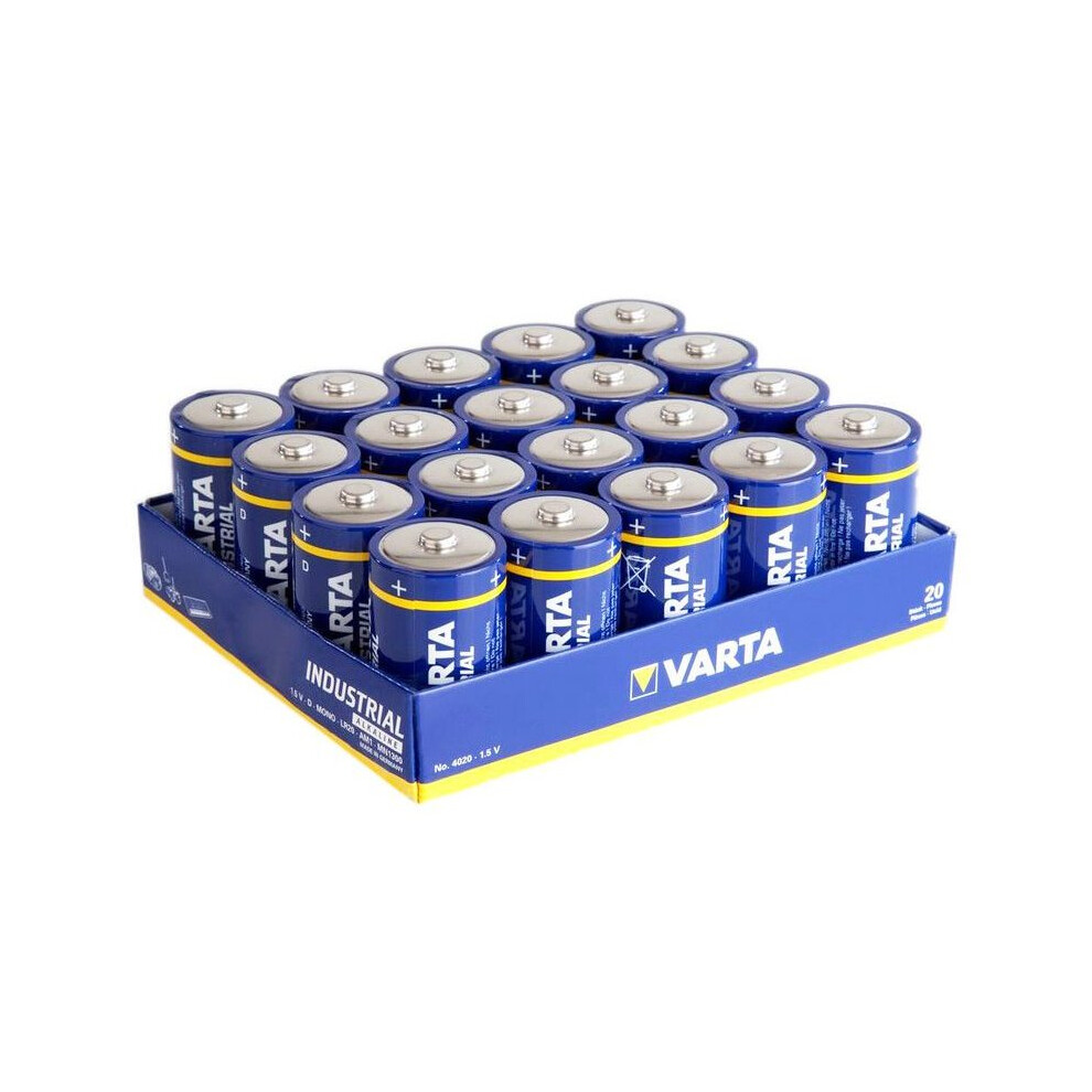 Varta Industrial Pro D LR20 4020 1.5V Alkaline Batteries pack of 20