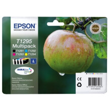 EPSON Pack van 4 inktcartridges V - Zwart en driekleurig - hoge capaciteit 11,2ml - 3 x 7ml - blister met alarm