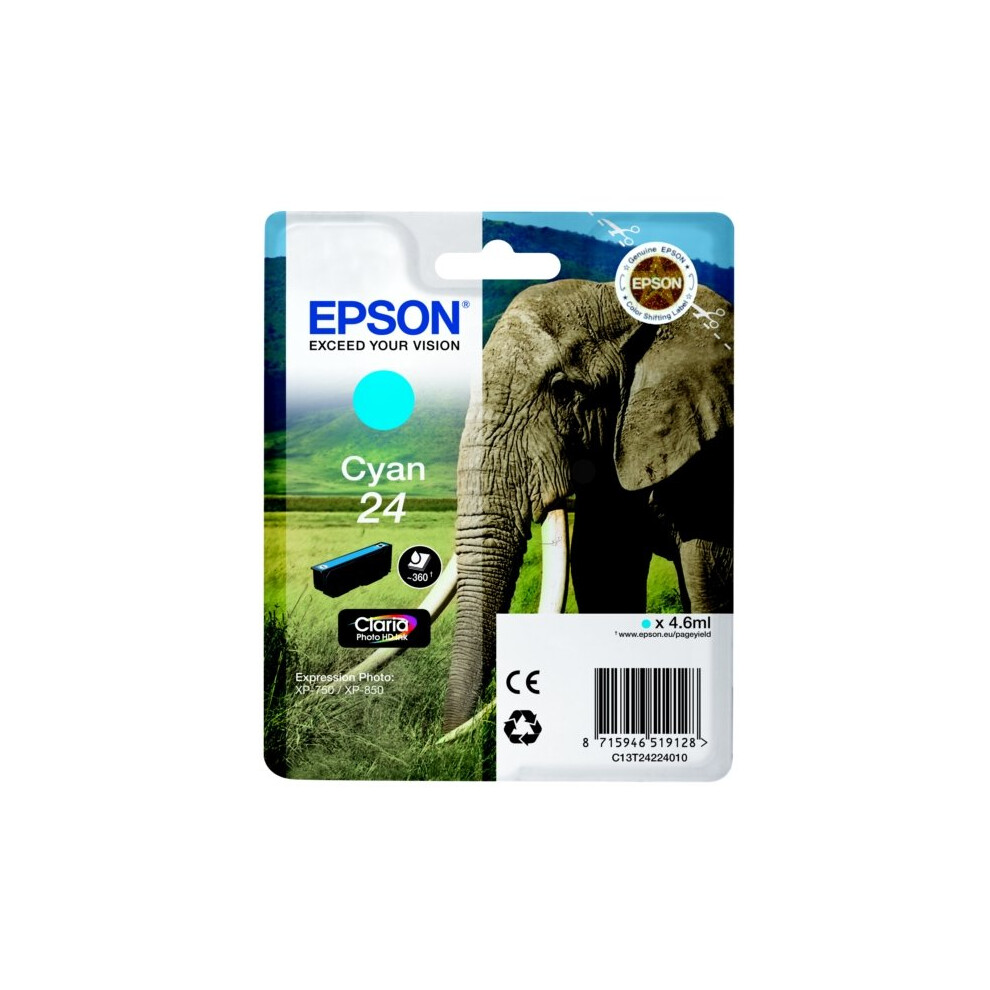 Epson Cyan C13t24224012/24 Ink Cartridge 360 Pages 4.6Ml For Xp - Image 10