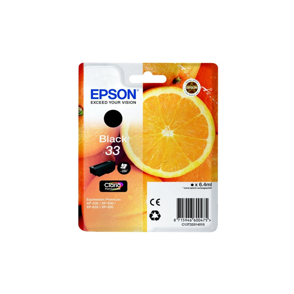 Epson C13T33314022 (33) Ink cartridge black, 250 pages, 6ml