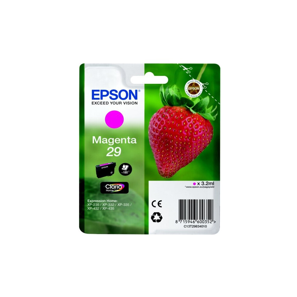 Epson C13t29834022 (29) Ink Cartridge Magenta, 180 Pages, 3Ml