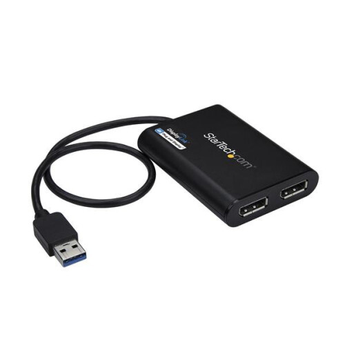 StarTech.com Adattatore USB a doppio DisplayPort - StarTech.com - USB 3.0 - 4K 60 Hz - 2 porte DP - Nero
