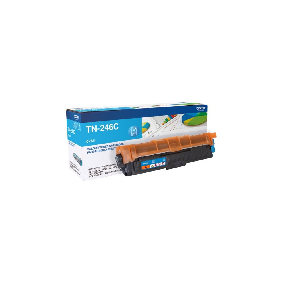 Brother Tn-246C Toner Cyan, 2.2K Pages Blue