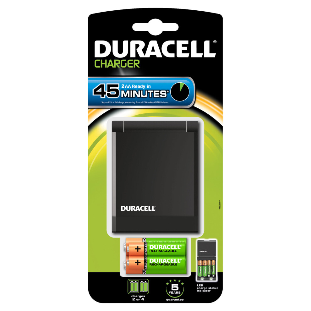 Duracell CEF27+2xAA+2xAAA Indoor Battery Charger Black