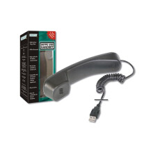 Digitus SKYPE USB telephone handset Black
