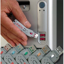Lindy USB Port Blocker - Pack 4, Colour Code: Orange security access control system