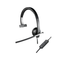 Cuffia mono Logitech USB H650e - cablata con comandi di accesso rapido e asta del microfono flessibile