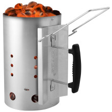 AMOS Barbecue BBQ Chimney Starter Charcoal Grill Steel Rapid Quick Fire Lighter