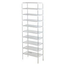 AMOS 10-Tier Extendable Shoe Organiser - White | Shoe Storage Rack