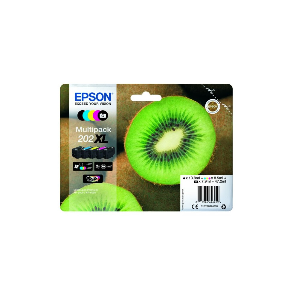 Original Epson 202XL High Capacity Ink Cartridge Multipack (C13T02G74010) - Image 12