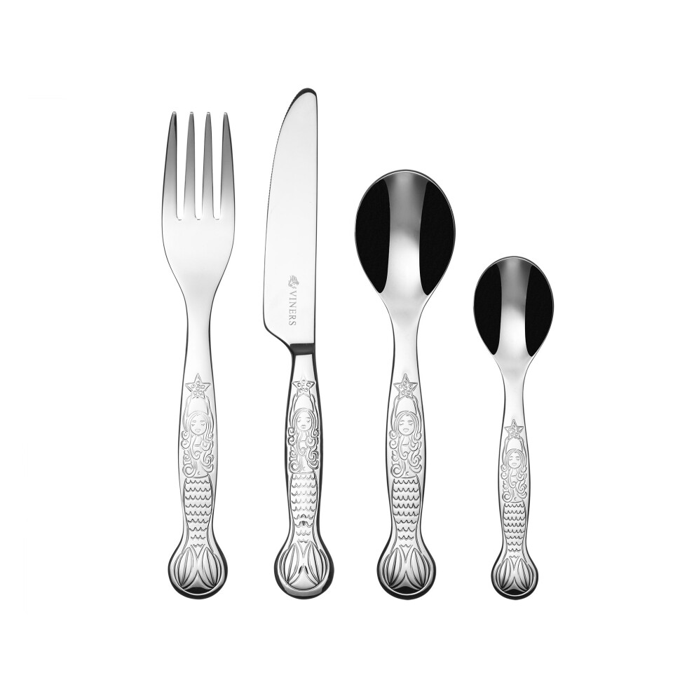 Viners Mermaid 4 Piece Kids Cutlery Set - Giftboxed - 0304.008