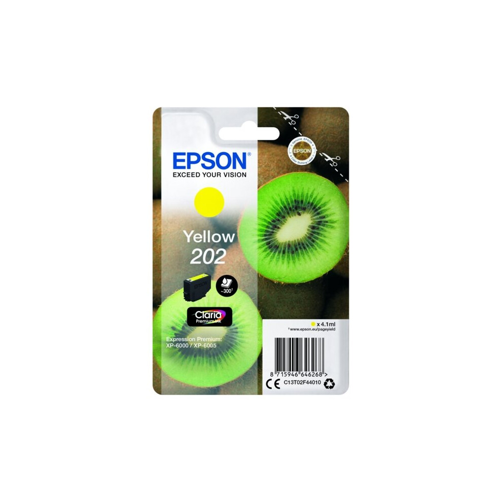 Epson C13t02f44010 (202) Ink Cartridge 300 Pages, 4Ml Yellow